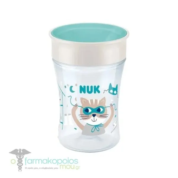 Nuk Magic Cup Κύπελλο με Εύκολη Ροή 8m+, 230ml - Μπλέ-Γατάκι