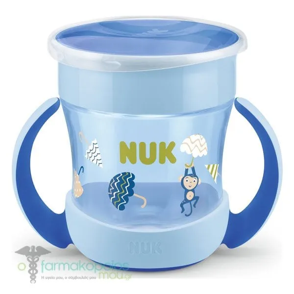 Nuk Mini Magic Cup Κύπελλο με Χείλος & Καπάκι 6m+, 160ml - Γαλάζιο
