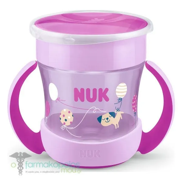 Nuk Mini Magic Cup Κύπελλο με Χείλος & Καπάκι 6m+, 160ml - Ρόζ