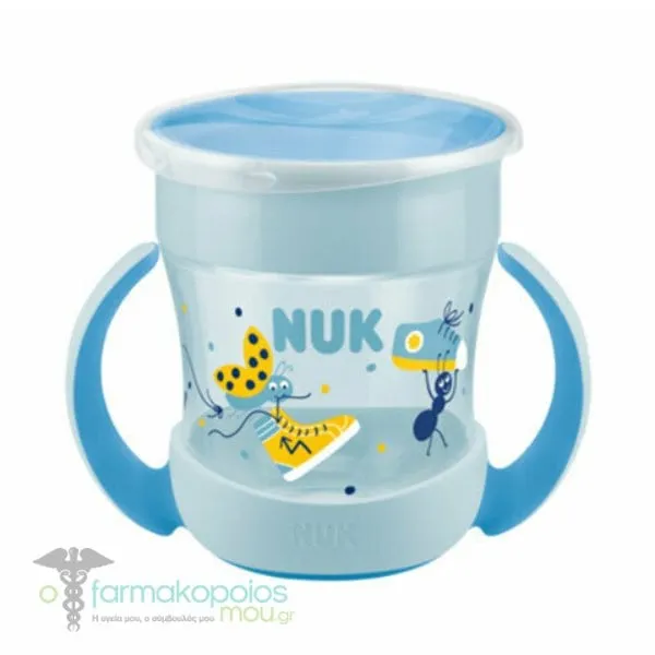 Nuk Mini Magic Cup Κύπελλο με Χείλος & Καπάκι 6m+, 160ml - Ανοιχτό Μπλε