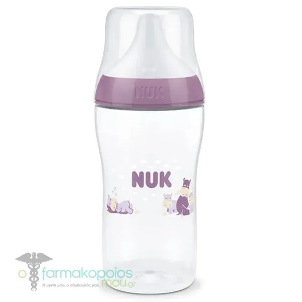 Nuk Perfect Match Temperature Control Πλαστικό Μπιμπερό με Δείκτη Ελέγχου Θερμοκρασία & Θηλή Σιλικόνης 3m+, 260ml