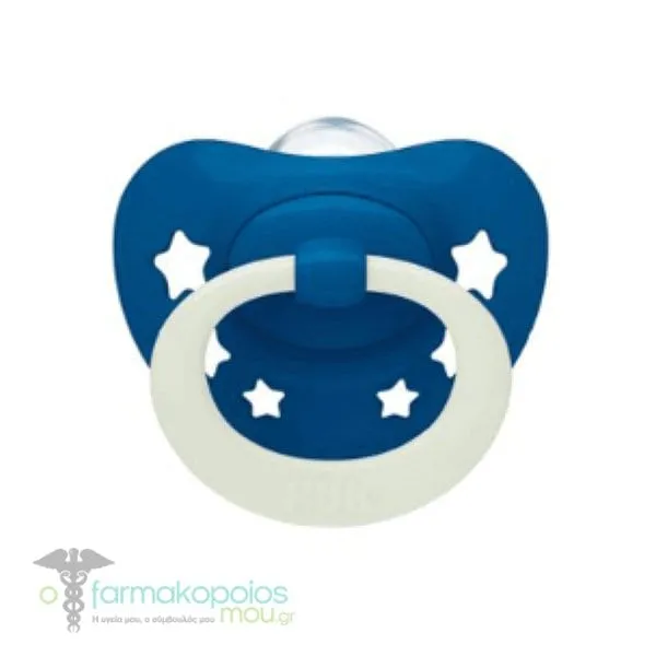 Nuk Signature Night Glow in the Dark Silicone Pacifier 18-36m, 1pc - Μπλέ