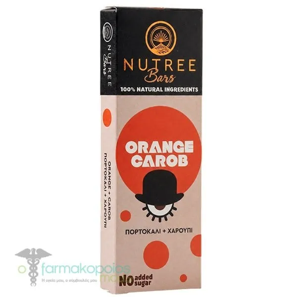 Nutree Bars Μπάρα με Χουρμά, Πορτοκάλι &amp; Χαρούπι, 50g