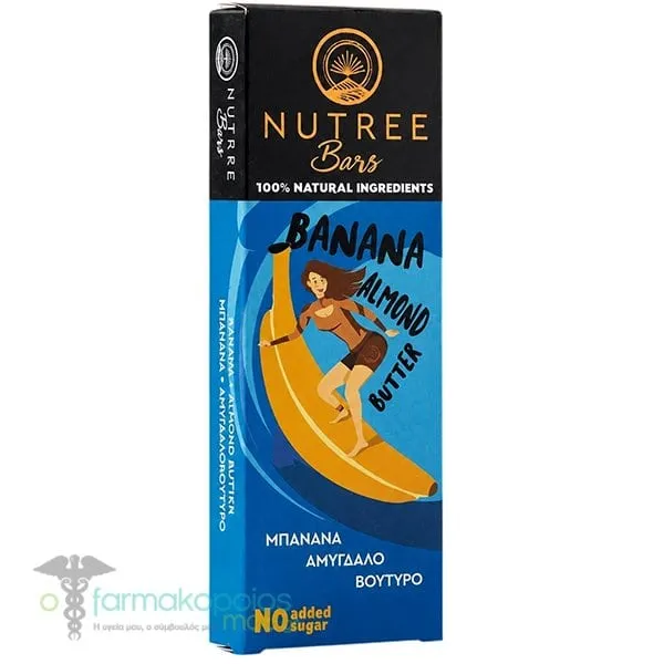 Nutree Bars Μπάρα Ενέργειας με Μπανάνα &amp; Αμυγδαλοβούτυρο, 50gr
