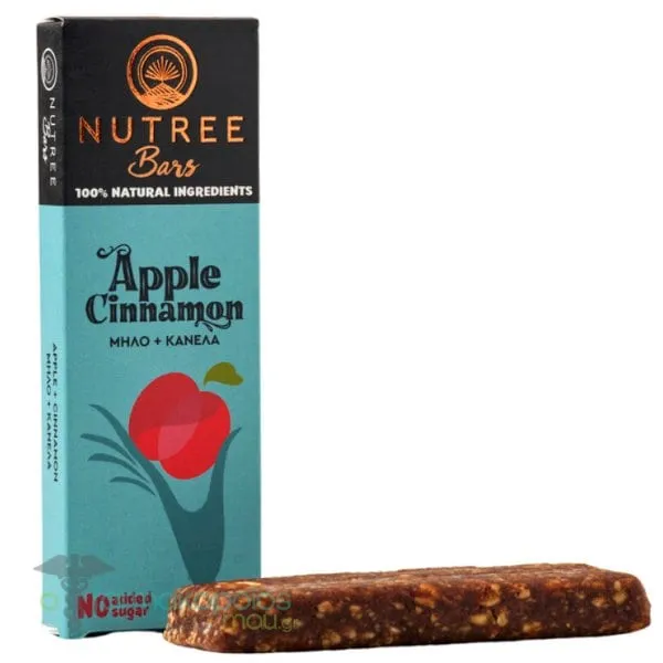 Nutree Raw Energy Bar Apple Cinnamon Μπάρα Ενέργειας με Γεύση Μήλο &amp; Κανέλα, 50gr