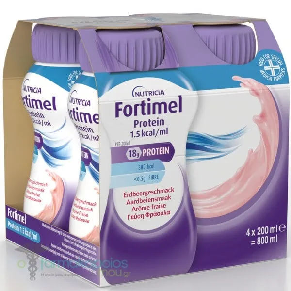 Nutricia Fortimel Protein 1.5 kcal Strawberry, 4 x 200ml