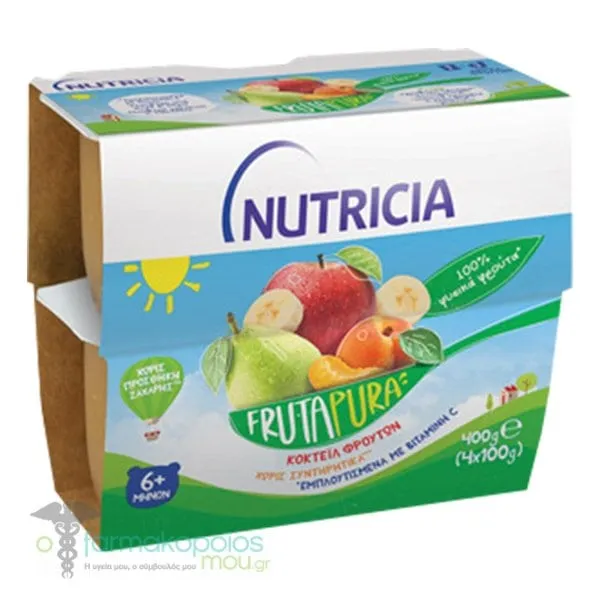 Nutricia Frutapura Fruit Puree 6-36m, 4 x 100gr