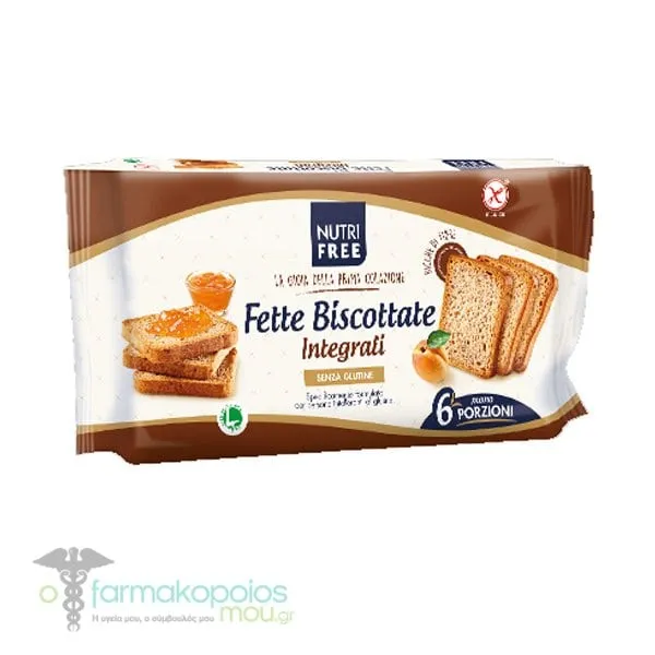 NutriFree Wholemeal Toasts Gluten Free, 225gr