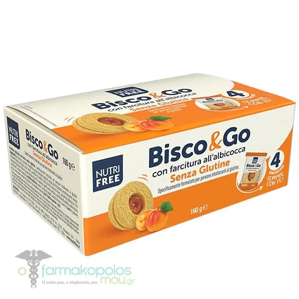 NutriFree Bisco&Go Biscuits with Apricot Jam Gluten Free, 160gr