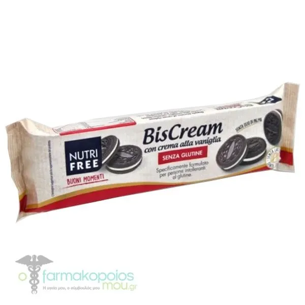 NutriFree BisCream Biscuits with Vanilla Gluten Free, 125gr