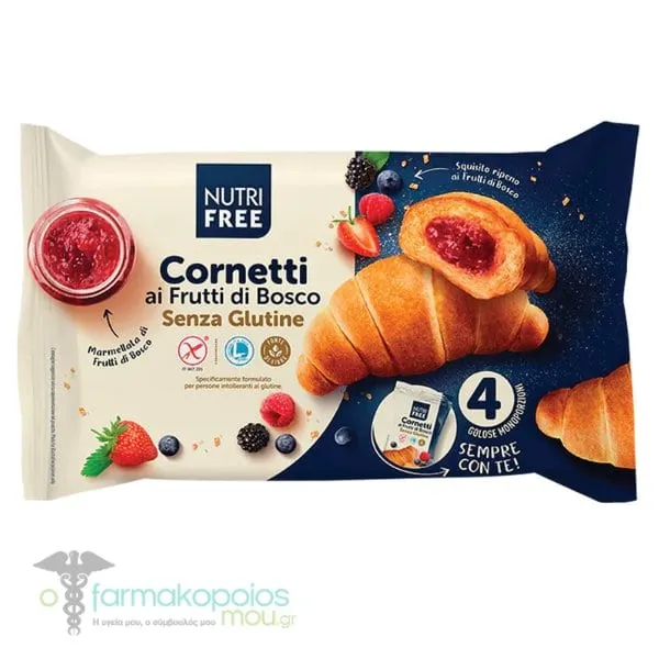 Nutrifree Cornetti Croissant with Forest Fruit, 240g