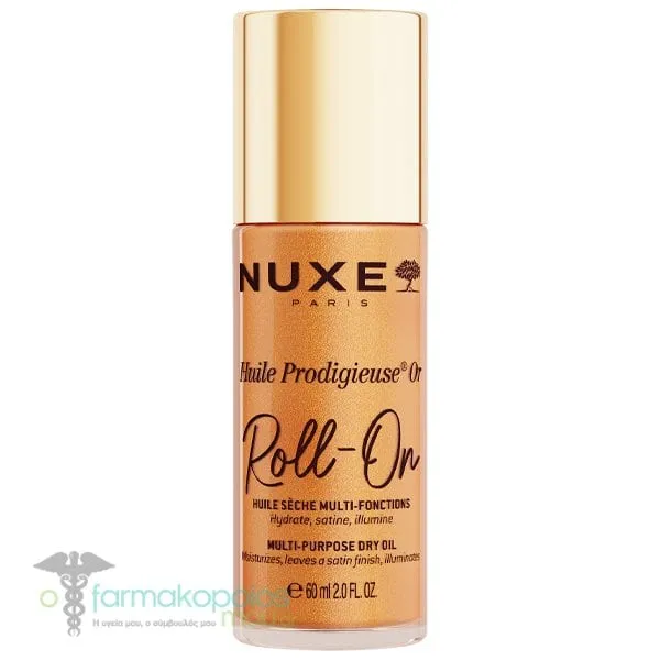 Nuxe Huile Prodigieuse Or Ιριδίζον Ξηρό Λάδι για Πρόσωπο, Σώμα & Μαλλιά σε Roll On, 60ml