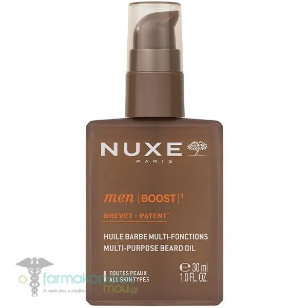 Nuxe Men Boost Multi-Purpose Beard Oil Ξηρό Έλαιο για Γένια &amp; Μουστάκι, 30ml