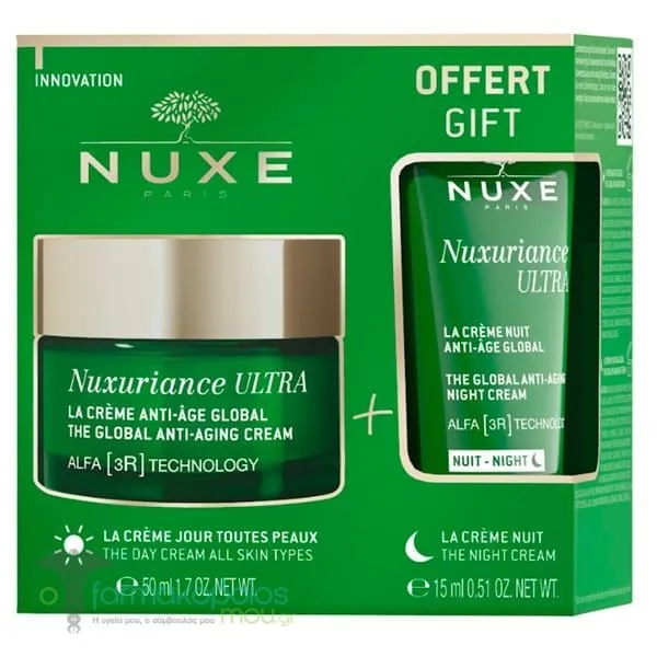 Nuxe Nuxuriance Ultra Promo The Global Anti-Aging Cream, 50ml & The Global Anti-Aging Night Cream, 15ml, 1set