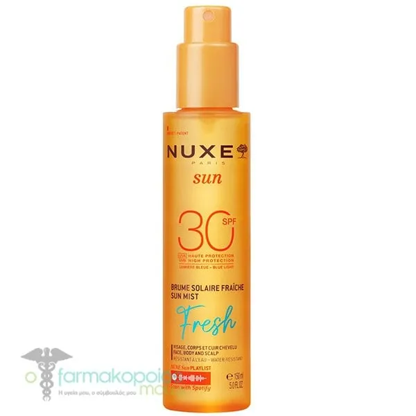 Nuxe Sun Fresh SPF30 Αντηλιακό Mist για Πρόσωπο, Μαλλιά &amp; Σώμα, 150ml