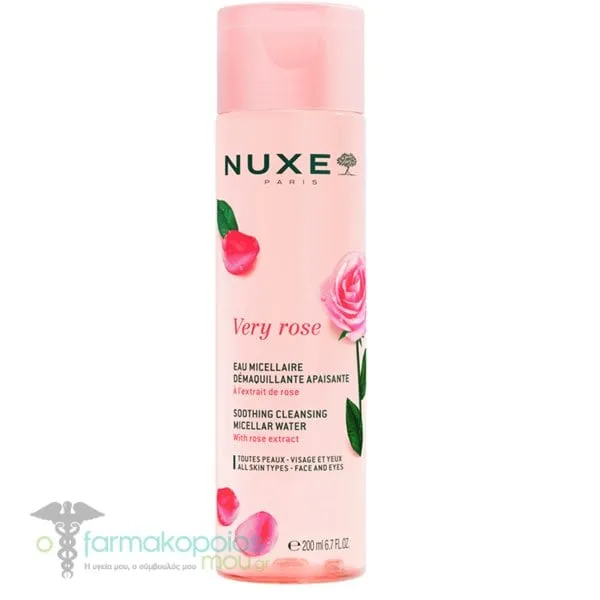 Nuxe Very Rose Micellar Water Καταπραϋντικό Kαθαριστικό Μικυλλιακό Νερό, 200ml