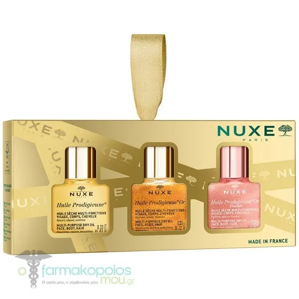 Nuxe Xmas Set with Huile Prodigieuse, 10ml, Huile Prodigieuse Or, 10ml & Huile Prodigieuse Or Florale, 10ml, 1set