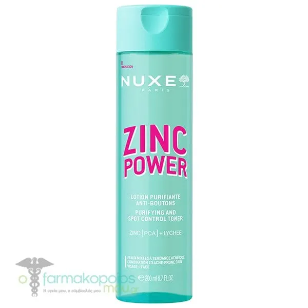 Nuxe Zinc Power Purifying and Spot Control Τόνερ Καθαρισμού για Μείωση Πόρων, 200ml