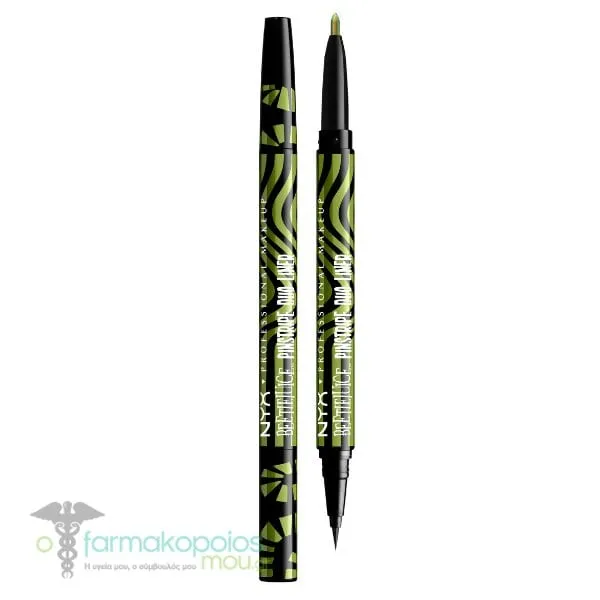 NYX PROFESSIONAL MAKE UP Beetlejuice Pinstripe Duo Liner, 1τεμ - Black - Green