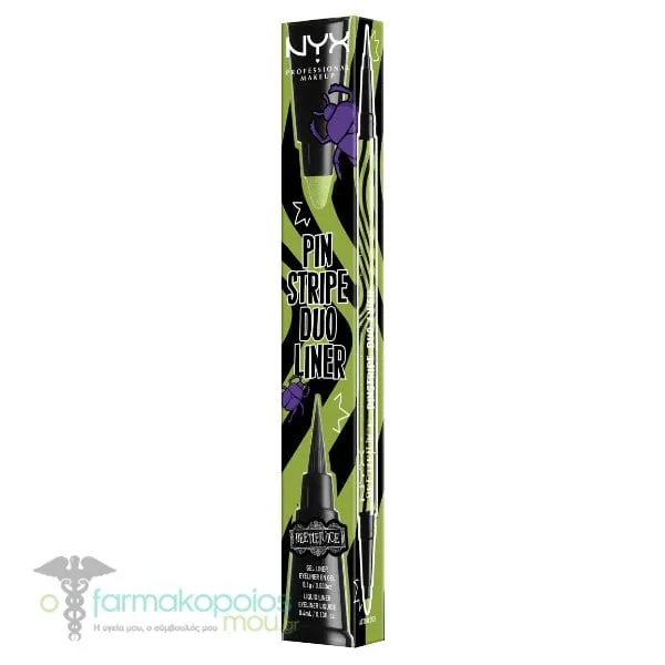 NYX PROFESSIONAL MAKE UP Beetlejuice Pinstripe Duo Liner, 1pc - Black - Green