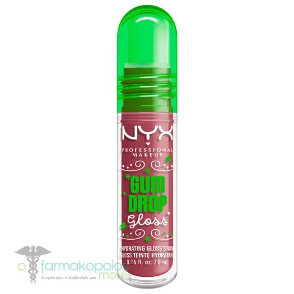 NYX PROFESSIONAL MAKE UP Holiday Gum Drop Gloss Hydrating Gloss Stain, 5ml - 02 Bubblegum Burst