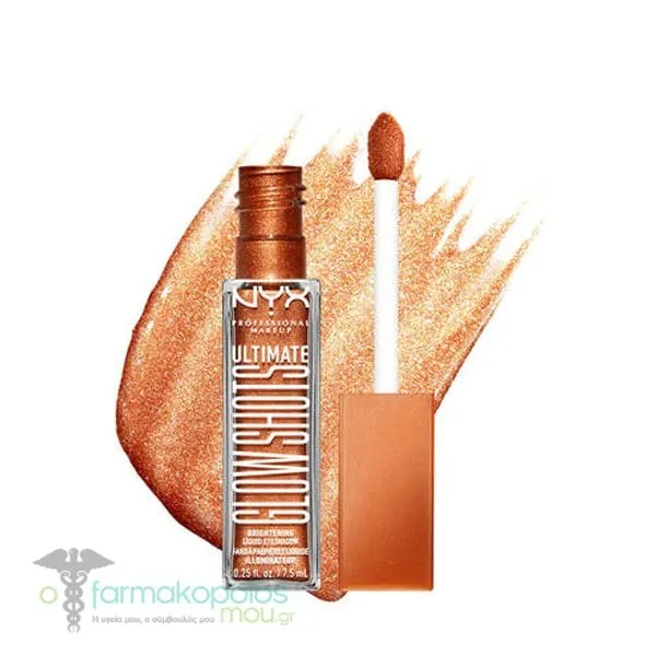 NYX PROFESSIONAL MAKE UP Ultimate Glow Shots Brightening Liquid Eyeshadow, 7.5ml - Wow Cacao