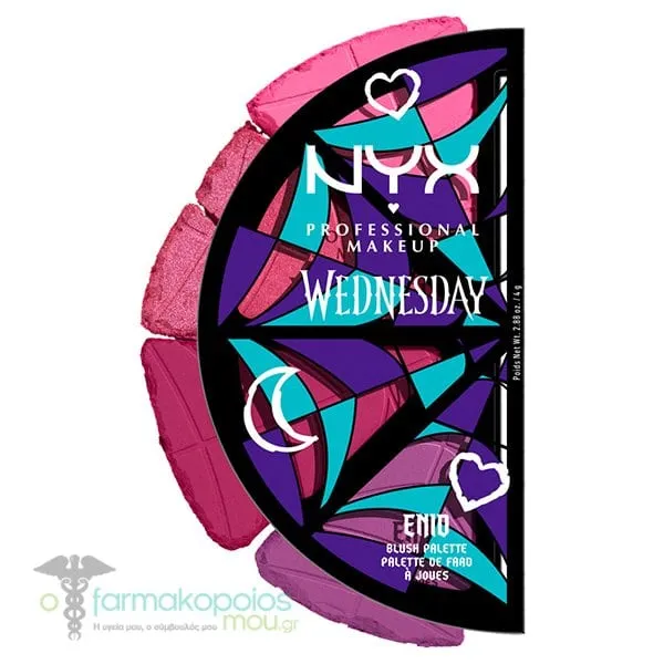 NYX Professional Make Up Wednesday Glass Palette Contouring & Glass Palette Blush, 1pc - Enio
