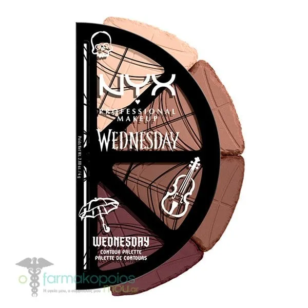 NYX Professional Make Up Wednesday Glass Palette Contouring & Glass Palette Blush, 1pc - Wednesday