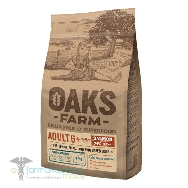 Oak's Farm Adult 6+ Complete Food for Small & Very Small Dogs with Salmon, 2kg