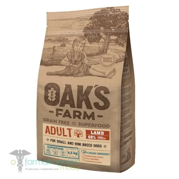 Oak's Farm Adult Complete Food for Small & Very Small Dogs with Lamb, 6.5kg