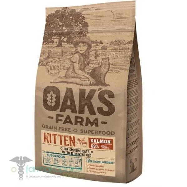 Oak's Farm Kitten Grain Free Superfood Salmon, 6kg