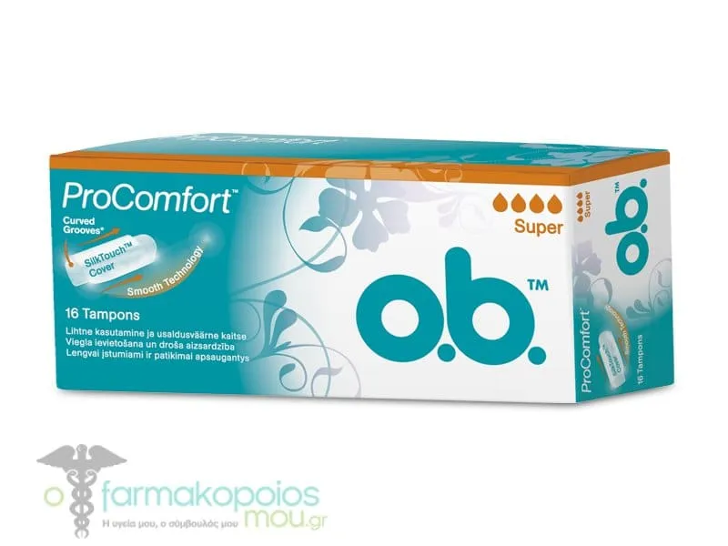 OB ProComfort Super Ταμπόν Μέτριας έως Μεγάλη Ροής, 16 τεμάχια