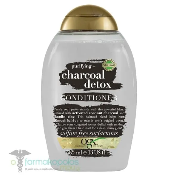OGX Purifying+ Charcoal Detox Κρέμα Μαλλιών για Βαθύ Καθαρισμό & Αποτοξίνωση, 385ml