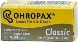 Ohropax Wax Ear Plugs in Plastic Box, 1 pair