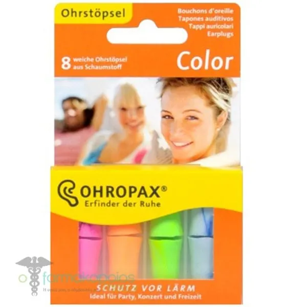 Ohropax Color Ωτοασπίδες Σπογγώδεις, 4ζεύγη
