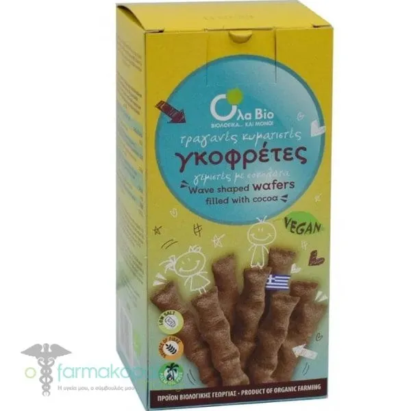 Ola Bio Wafers Filled with Vegan Chocolate, 140g