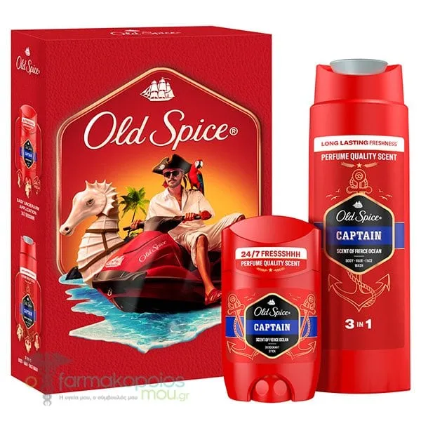 Old Spice Modern Captain Αποσμητικό Στικ, 50ml &amp; Αφρόλουτρο &amp; Σαμπουάν, 250ml, 1σετ