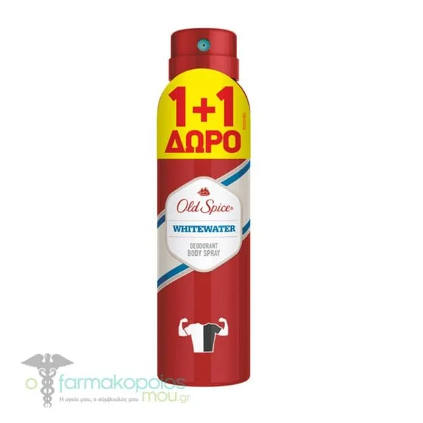 Old Spice Whitewater Spray Deodorant 1+1 Free, 2x150ml