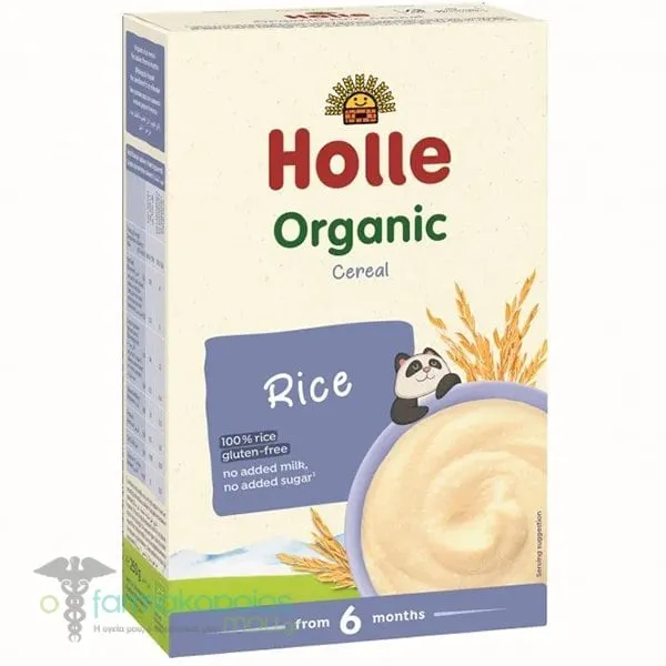 Ηolle Organic Cereal Rice Cream Βρεφική Κρέμα Δημητριακών Ρυζιού 6m+, 250g