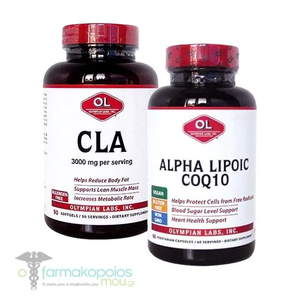 Olympian Labs CLA 3000 mg, 90 softgels & Alpha Lipoic Acid Co Q10, 60caps