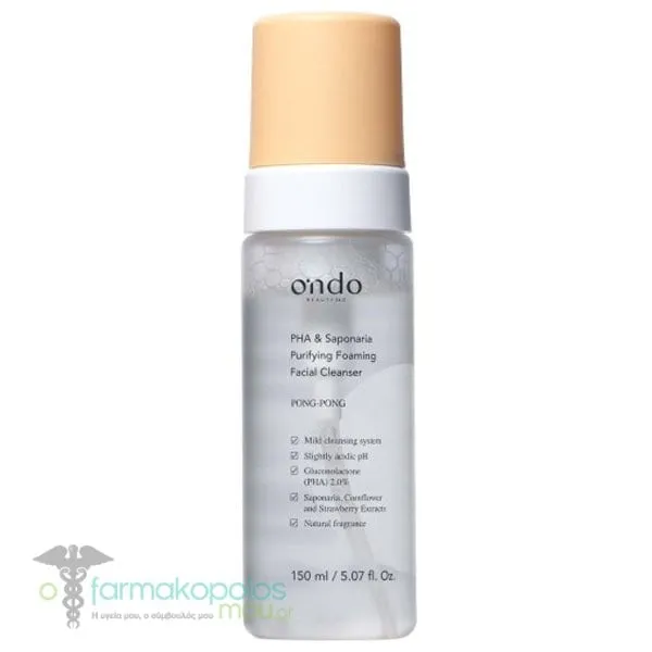 Ondo PHA & Saponaria Purifying Foaming Facial Cleanser, 150ml