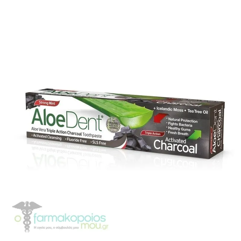 Optima Aloe Dent Triple Action Activated Charcoal Toothpaste, 100ml