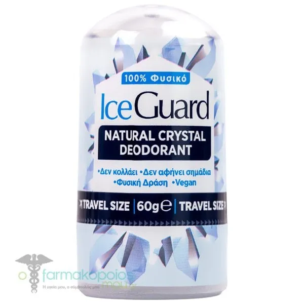 Optima Ice Guard Natural Crystal Deodorant Twist Up Mini Travel Size Φυσικό Κρυσταλλικό Αποσμητικό, 60g