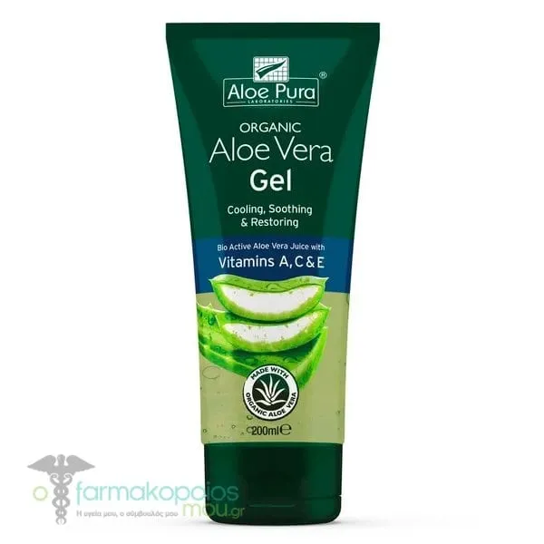 Optima Organic Aloe Vera Gel with Vitamin A, C & E, 200ml