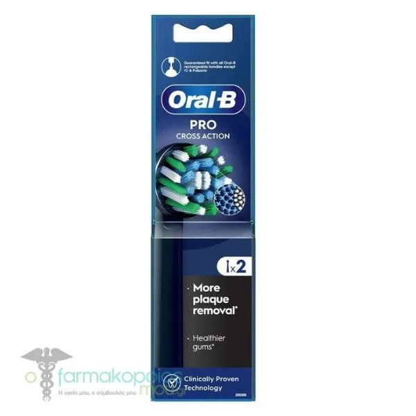 Oral-B Cross Action Black Edition Clean Maximiser Replacement Brush Heads, 2pcs