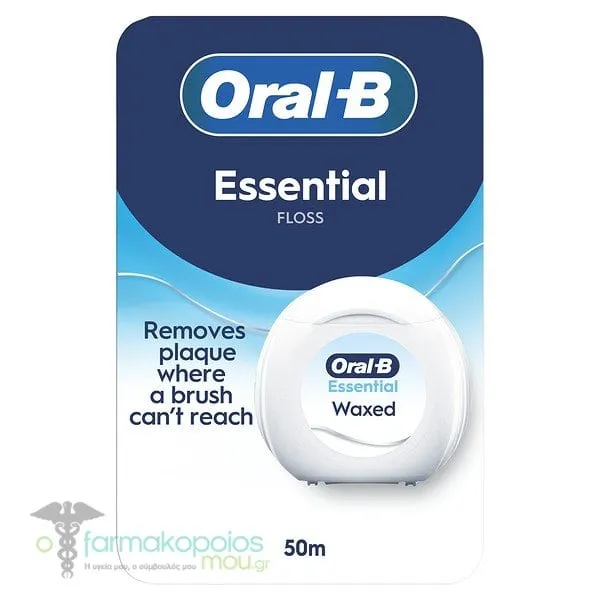 Oral-B Essential Floss Κηρωμένο Οδοντικό Νήμα Χωρίς Γεύση, 50m