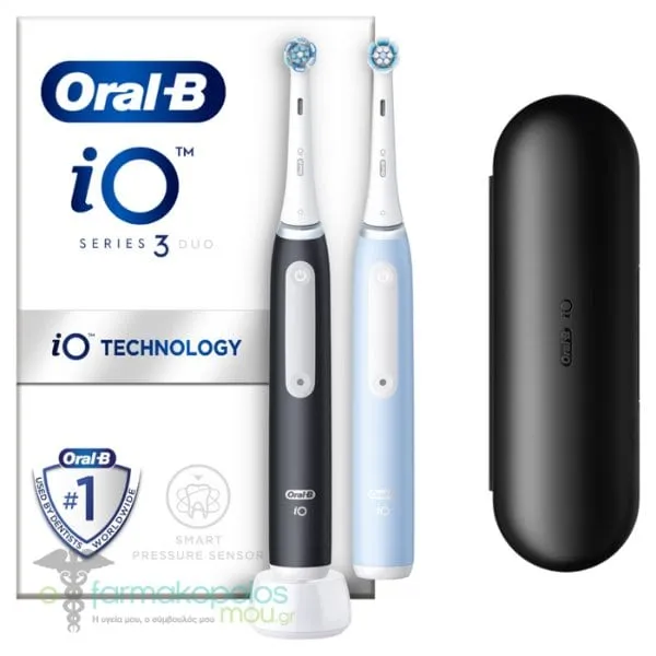 Oral-B iO Series 3 Duo Edition Matt Black & Ice Blue, 2pcs, 1set