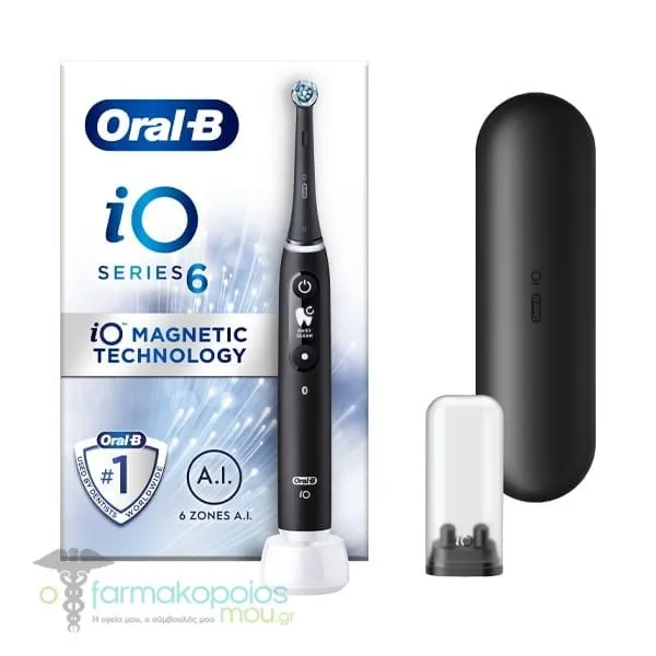 Oral B iO Series 6 Rechargeable Electric Toothbrush Magnetic Black Lava, 1pc
