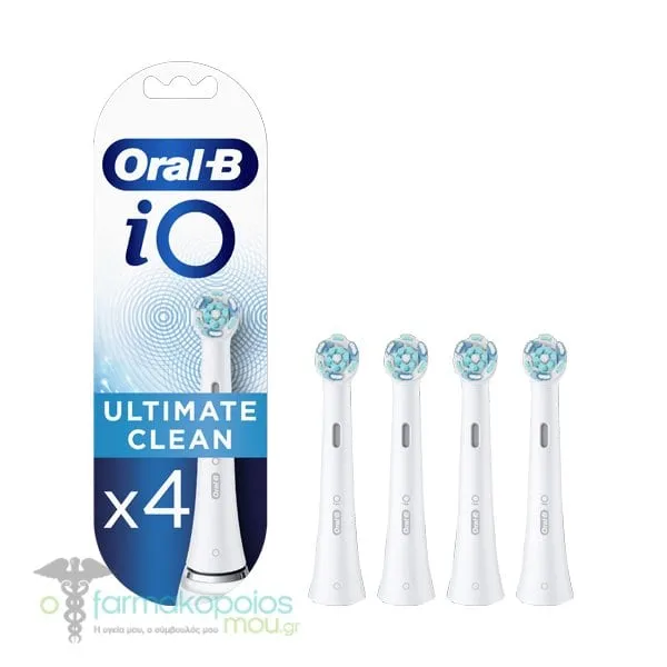 Oral-B iO Ultimate Clean White Replacement Electric Toothbrush Heads, 4pcs