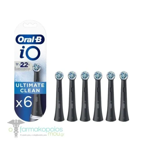 Oral-B iO Ultimate Clean Replacement Brush Heads Black, 6pcs